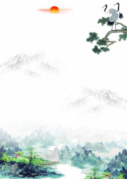 国风水墨1 (94)国风水墨信纸模板word模板